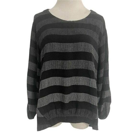 Dolcezza Size XL Top Blouse Long Sleeve Stripe - Picture 1 of 5